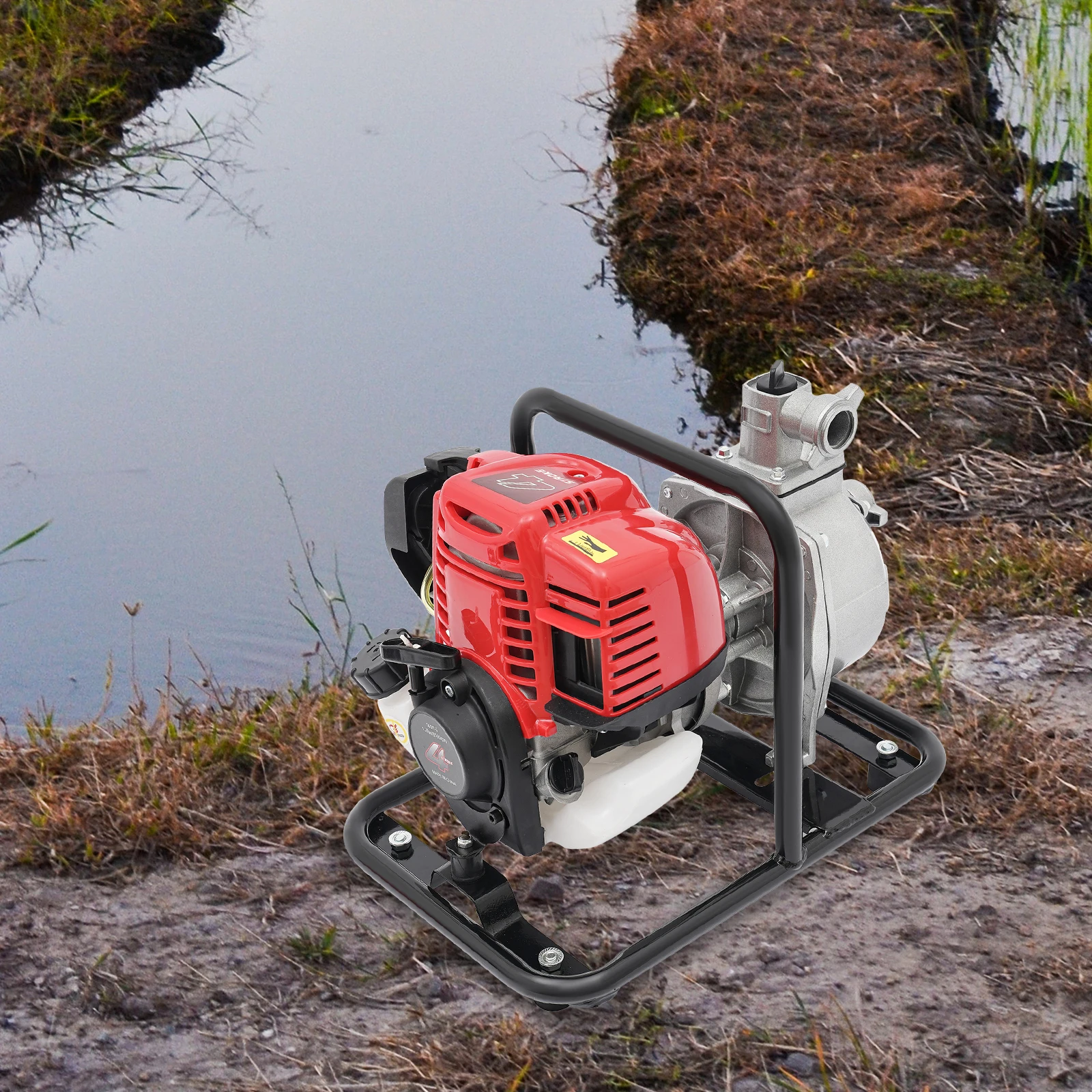 Bymaocar 4-stroke Powered Water Pump 38CC 1.2KW Self-Priming Water Pump with Air Filter for Irrigation Landscaping