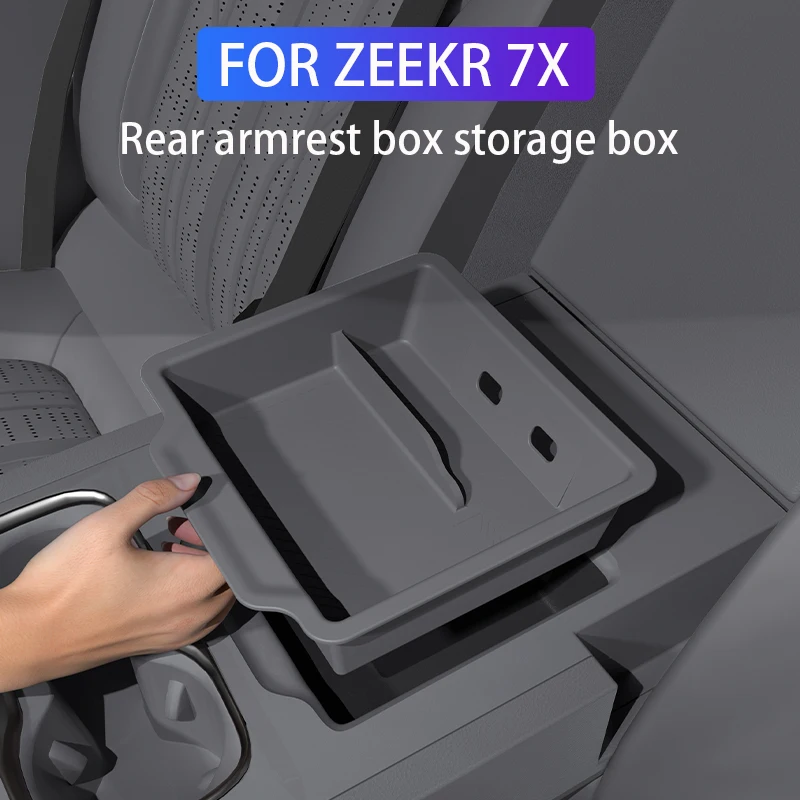 Armlehnenbox Aufbewahrungsbox für ZEEKR 7X Rücksitz-Armlehnenbox aus Silikonmaterial Auto-Innenraumzubehör