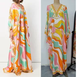 Luxury Stylish Designer Inspired Jersey Silk Kaftan Dress Maxi Style Casual Dress for Women Printed Free Size