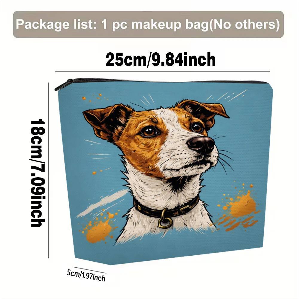 Dog Portrait With Splash Background Makeup Bags for Girls Cosmetic Pouch Toiletry Bag Pencil Case Travel Storage