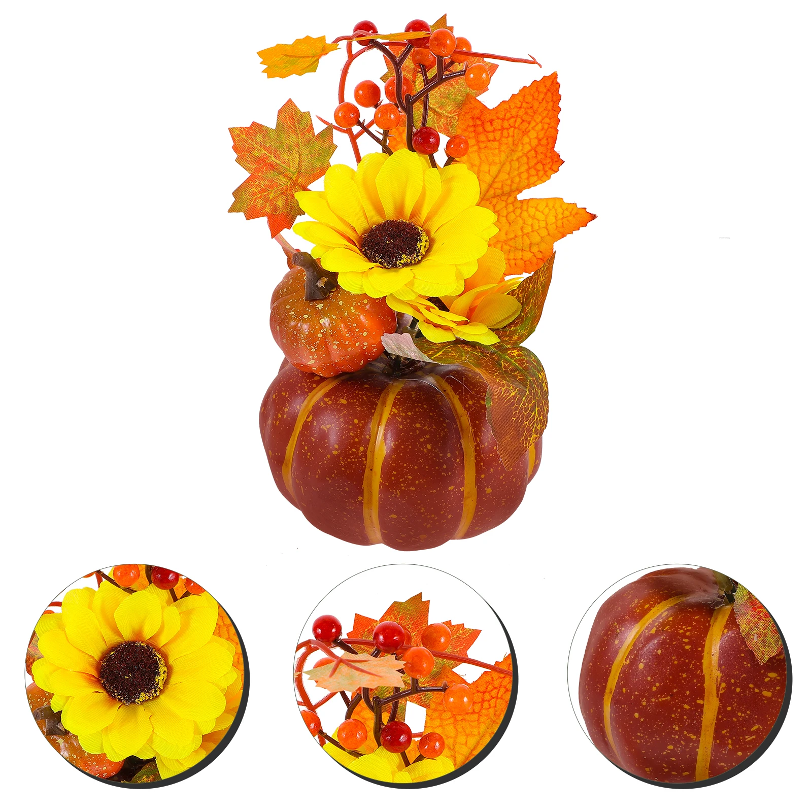 

1Pcs Lifelike Sunflower Pumpkin Bouquet Home Decor Thanksgiving Decoration Fine Craftsmanship Silk Flower Adornment