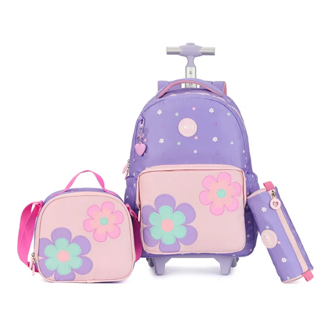 School Rolling Bag Set For Girls Wheeled Backpack School Wheeled Backpack For Girls Travel Rolling Laptop Bag Carry on Bags