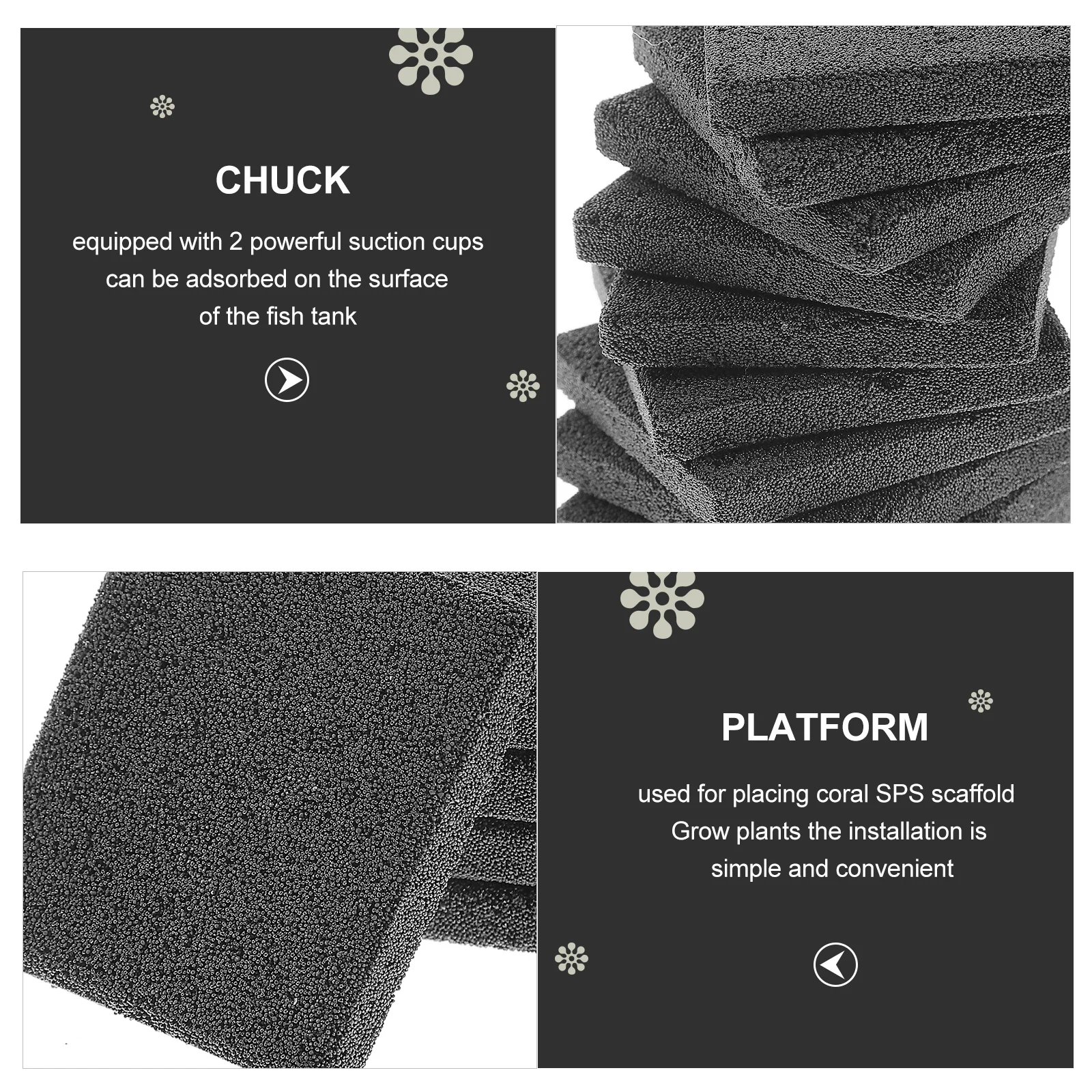 

10Pcs Ceramic Coral Bases Aquarium Frag Stand Easy Install Hold Firmly Growth Convenience Square Coral Base Coralline Plate Base