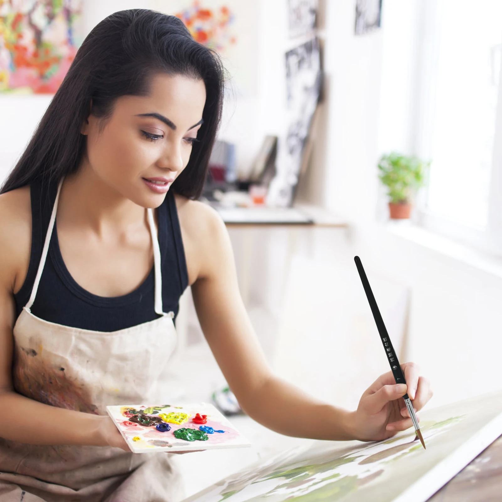 

11Pcs Wolf Hair Fine Detail Paint Brushes Set Watercolor Oil Painting Drawing Pens Durable Lightweight Art Supplies for Travel