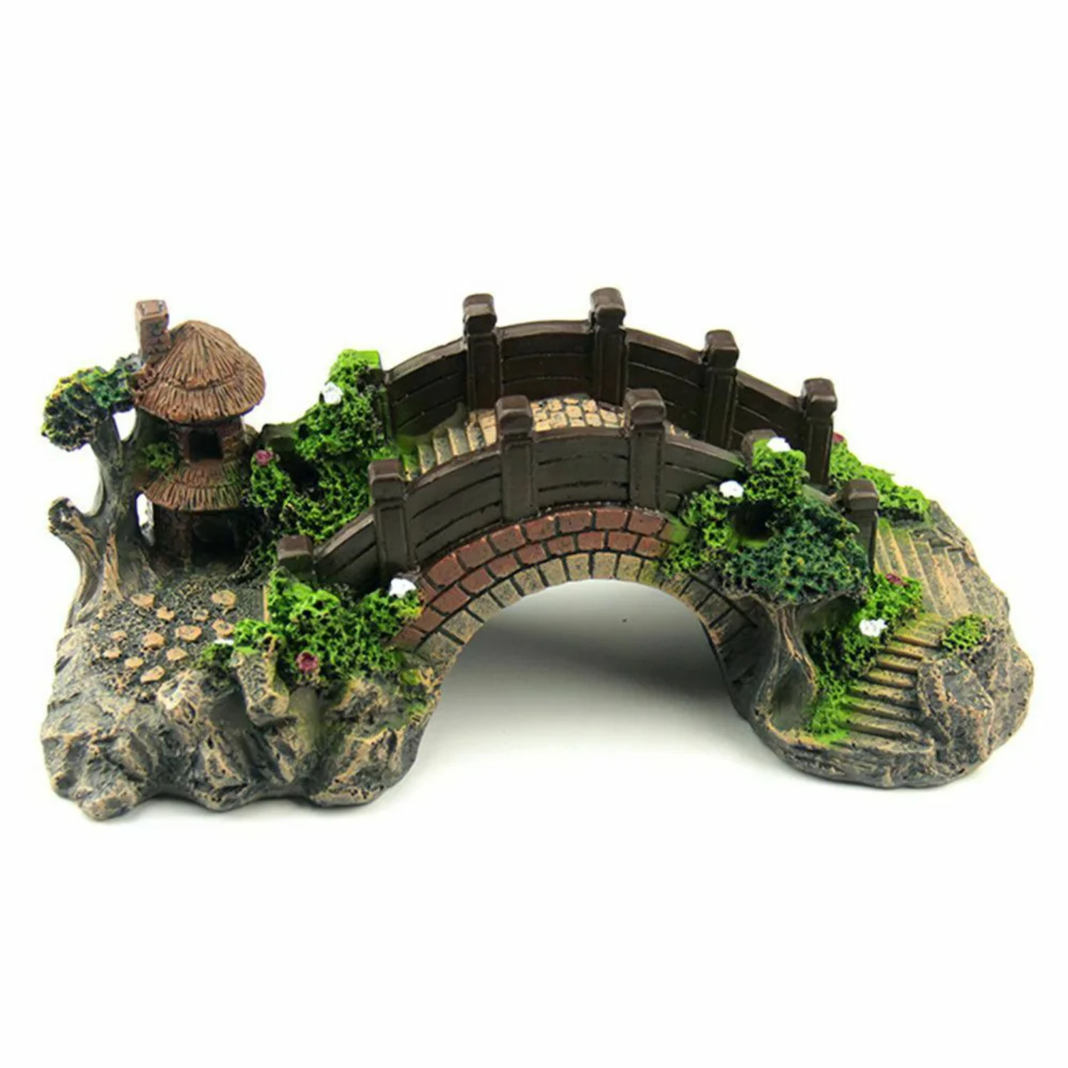 

Artificial Bridge Fish Tank Ornament Resin Aquarium Ornaments Artificial Landscaping Rockery Bridge Accessories