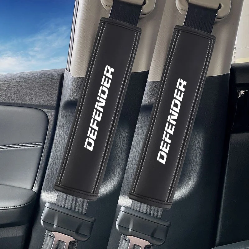 2 Piezas de Fundas de Cuero Nappa para Cinturón de Seguridad para Land Rover Defender Discovery 1 2 Evoque Range SV SVR Velar, Accesorios para Automóviles