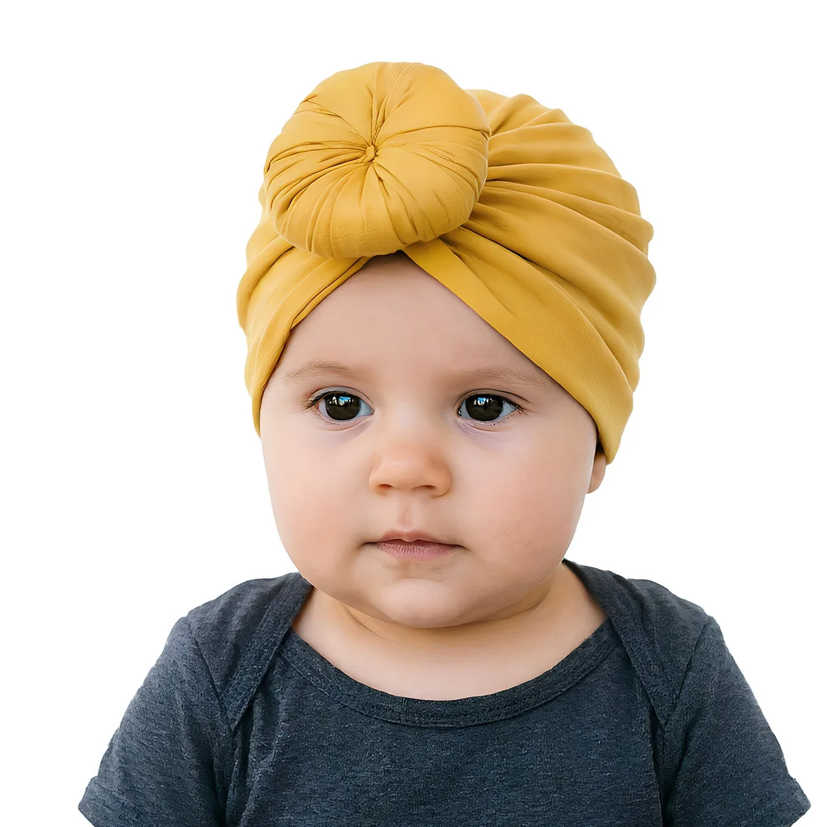 

Шапка-тюрбан для девочек, мягкая, с узелком в виде розы, из смеси хлопка детский