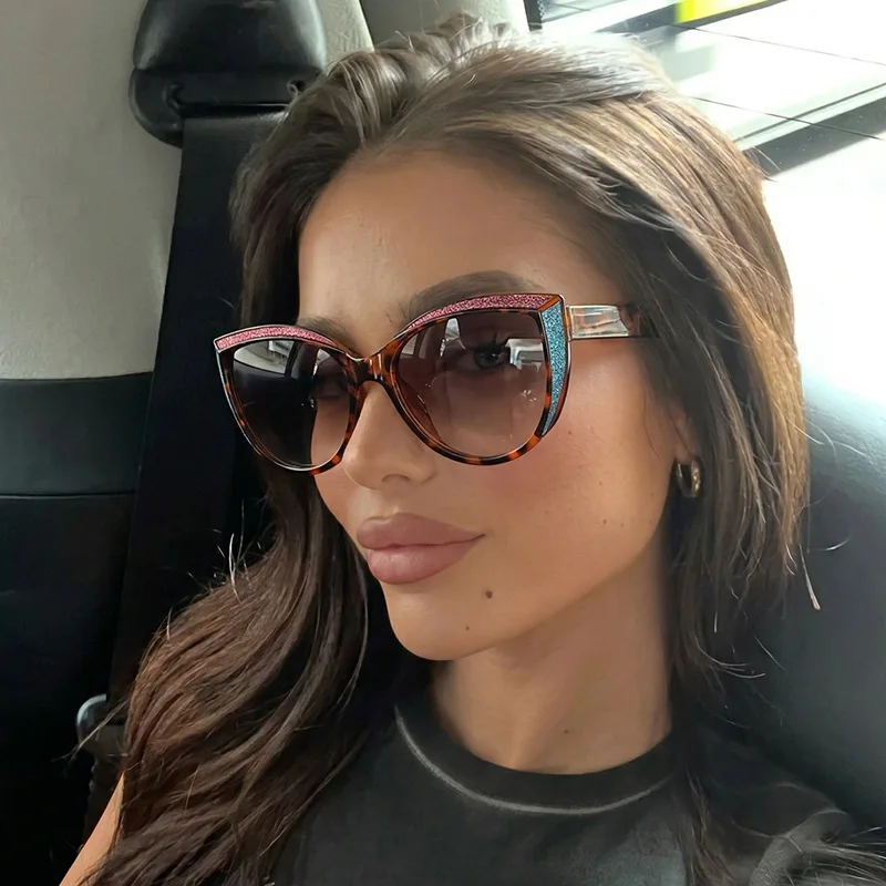Cat Eye Big Size Sunglasses Women European American Style Woman Sun Glasses Holiday Travelling Outdoor Sunglass