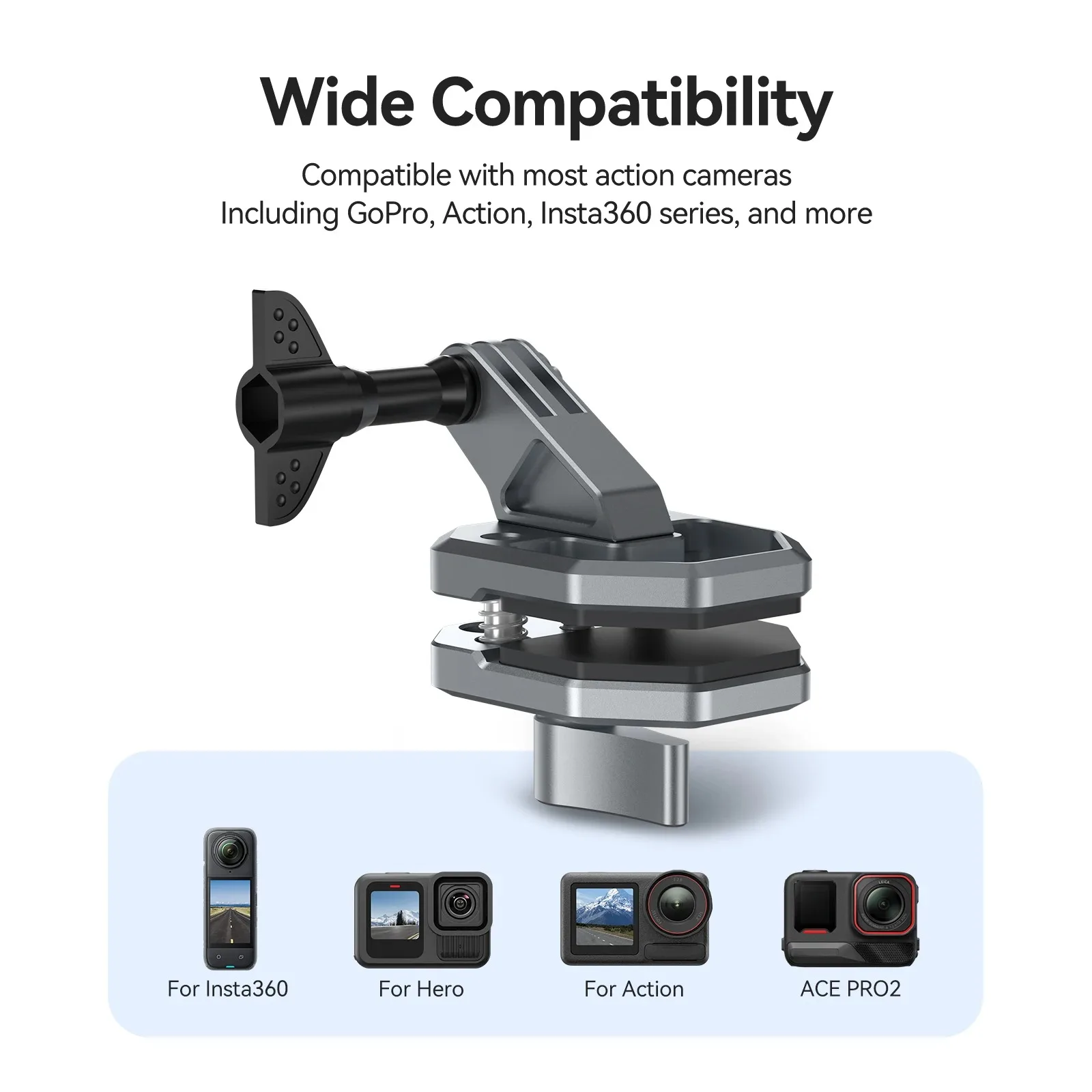 TELESIN Motorcycle Windshield Clip Camera Mount Motorbike Windscreen Clamp for GoPro 13 12 11 10 9 8 7 DJI Osmo 360 Action 5 Pro - Image 5