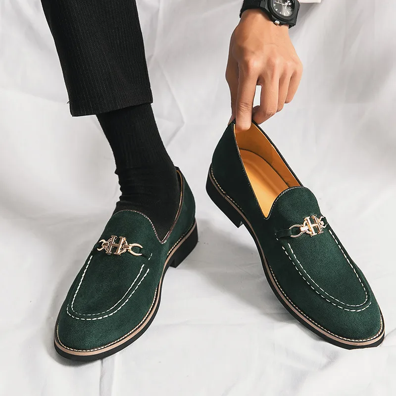 Classic Fashion Men's Dress Shoes Big Size 47 Suede Leather Shoes Men Slip-on Luxury Man Moccasin Shoes Zapatos De Vestir Hombre