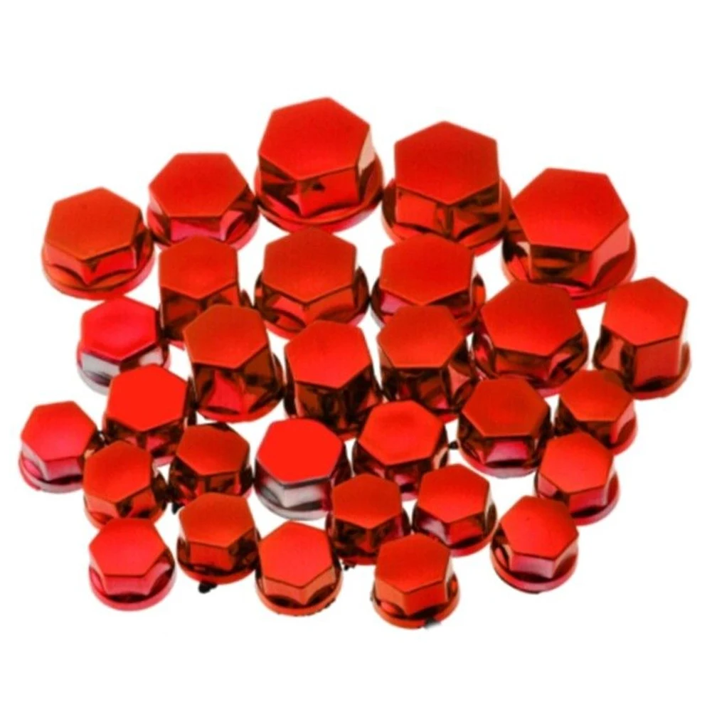 New 30pcs/Set Red Universal Motorcycle Screw Nut Caps Motorbike Bolt Cover Decoration Fit for Yamaha Honda Kawasaki