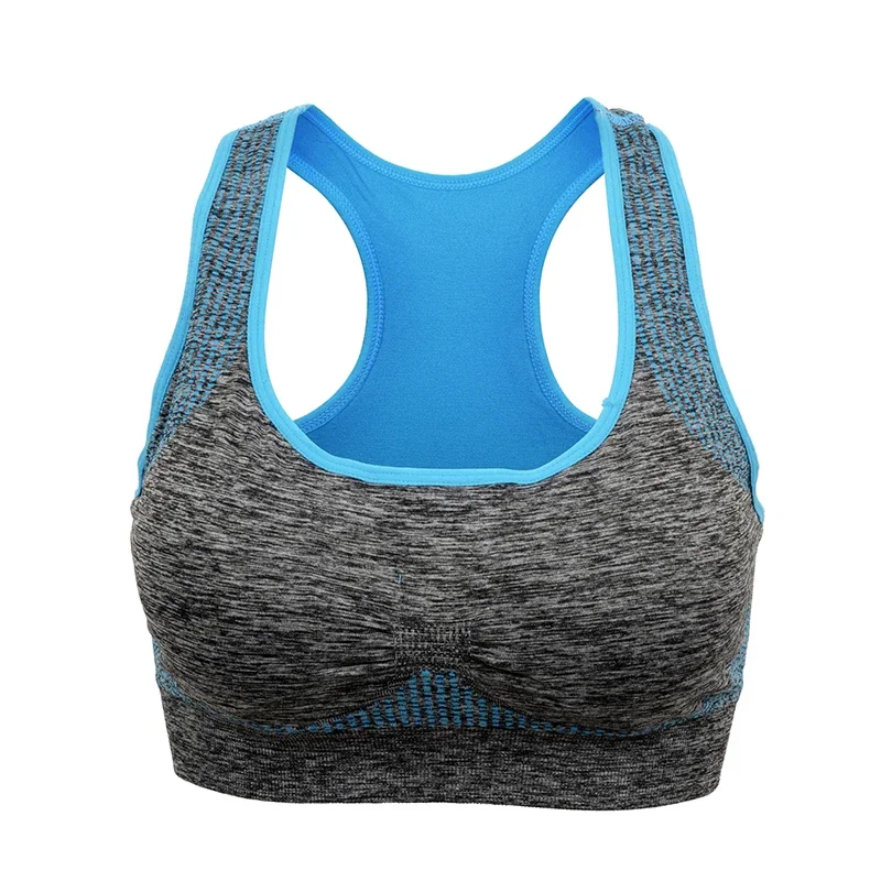 Shockproof Quick Dry Sports Bra Women Padded Gather Yoga Bra Push Up Gym Running Bra Seamless Workout Fitness Bra Top