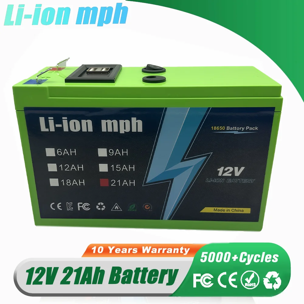 

high quality LiFePO4 12V 21Ah Built-in BMS Lithium Deep Cycle Battery for，Power Wheels，Lighting, Solar,Fish Finder, VR projector