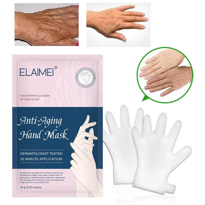 New 1Pair=2PCS Moisturizing Hand Mask Hydrating Whitening Hand Skin Care Gloves Anti-Wrinkle Exfoliating Remove Dead Skin