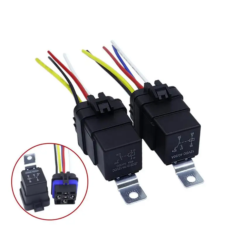 Automotive Relay 12V/24V 40A Water-Resistant Relay Switch Electrical System 4/5 Pin Replacement With Pigtail