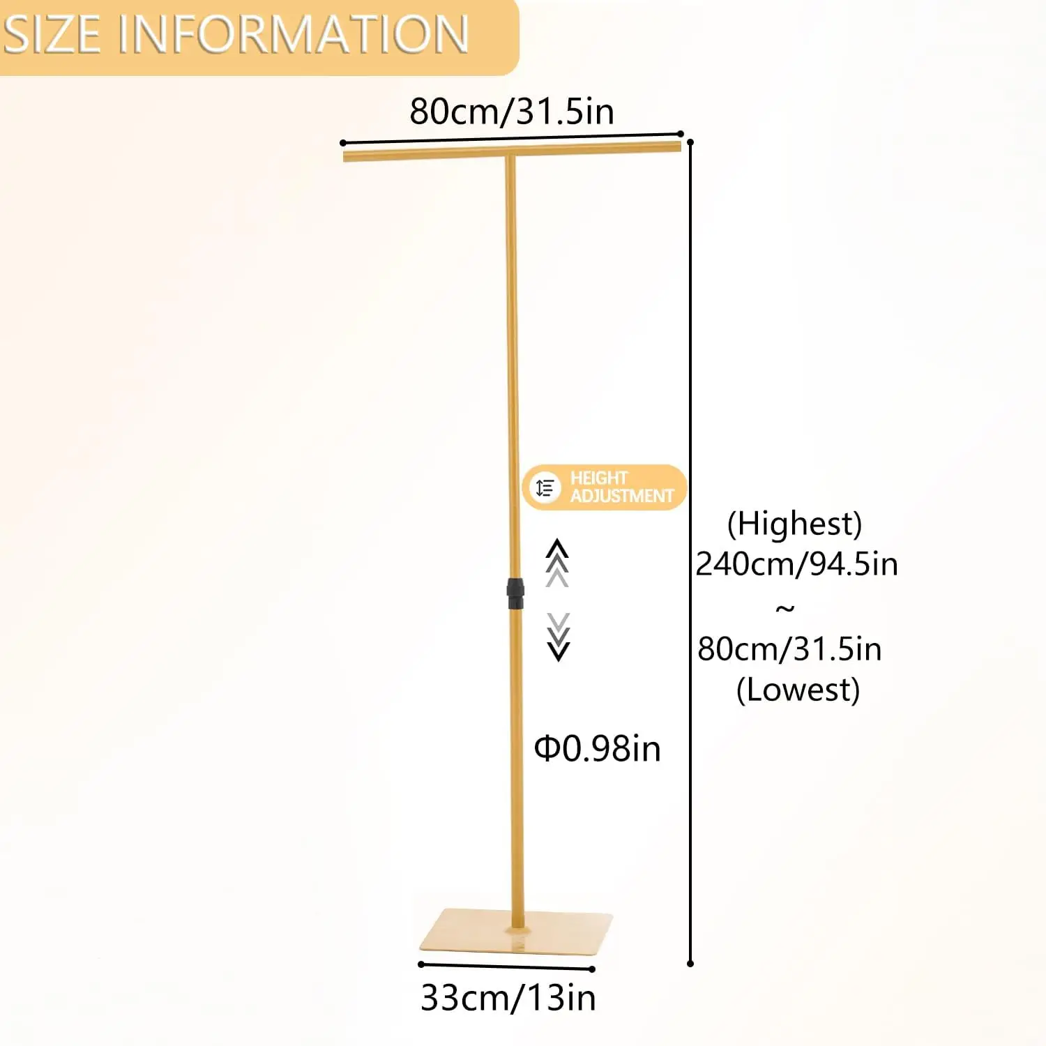 4PCS 8FT Wedding Fabric Draping and Adjustable Height Metal Backdrop Stand for Banner Sign Perfect for Party Birthday Event