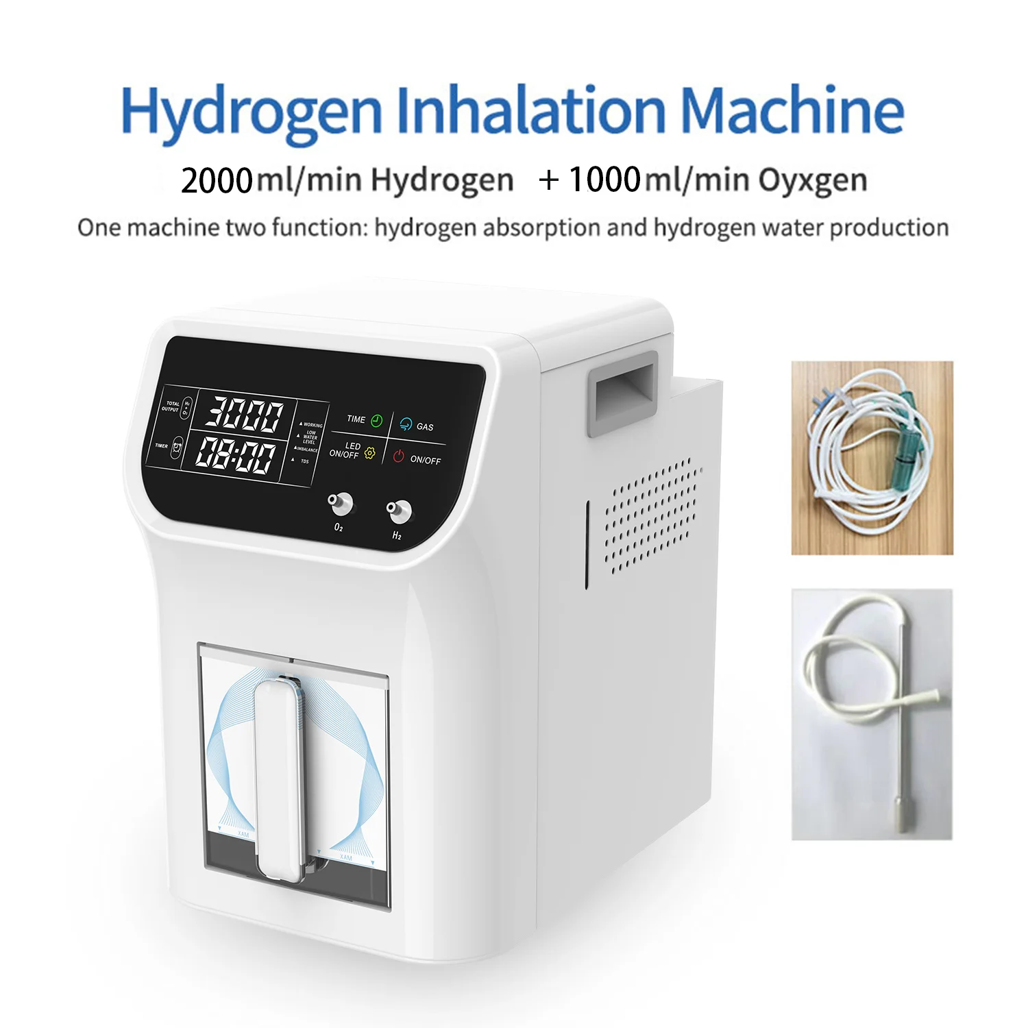 3000ml Hydrogen Mix Oxygen Generator Inhalation ionizer 2000H2+1000O2 Hydrogen water purifier High Purity H2 Low Noise SPE/PEM