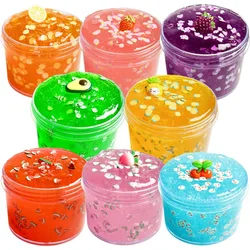 Nieuwe Transparant Kristal Modder Fruit Slime Set Zacht Aardewerk Fruit Plakjes DIY Kinderspeelgoed Speeldeeg Decompressie Speelgoed