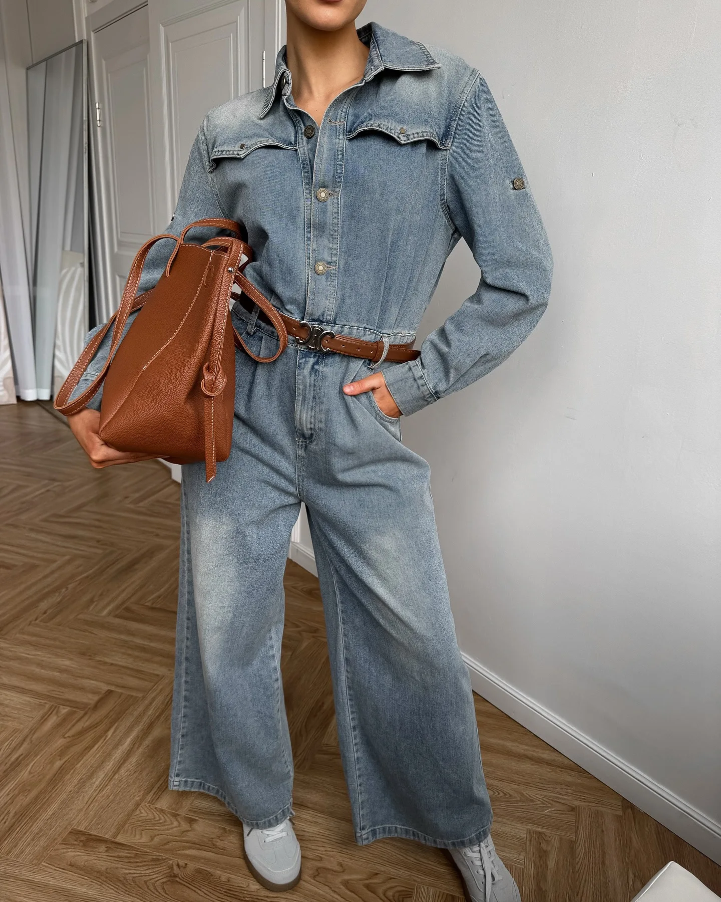 

Yaminiya 2025 Street Style Fashionable Loose Denim Jumpsuit Autumn and Winter Women's One-piece Pants Trendy Brand Leisure New