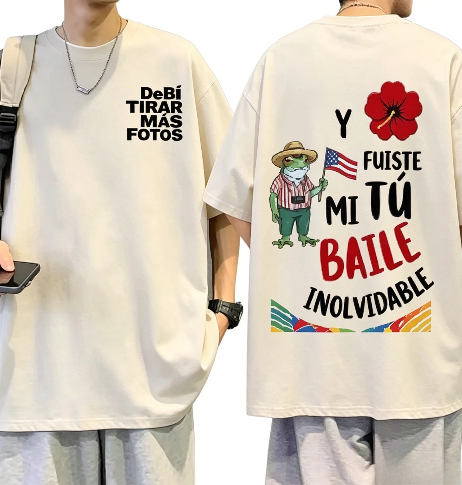 Rapper Bad Bunny Tour 2026 Summer Graphics T-Shirt Men Women Vintage T Shirts Short-sleeved Cotton Hip-hop Aesthetics T-shirts