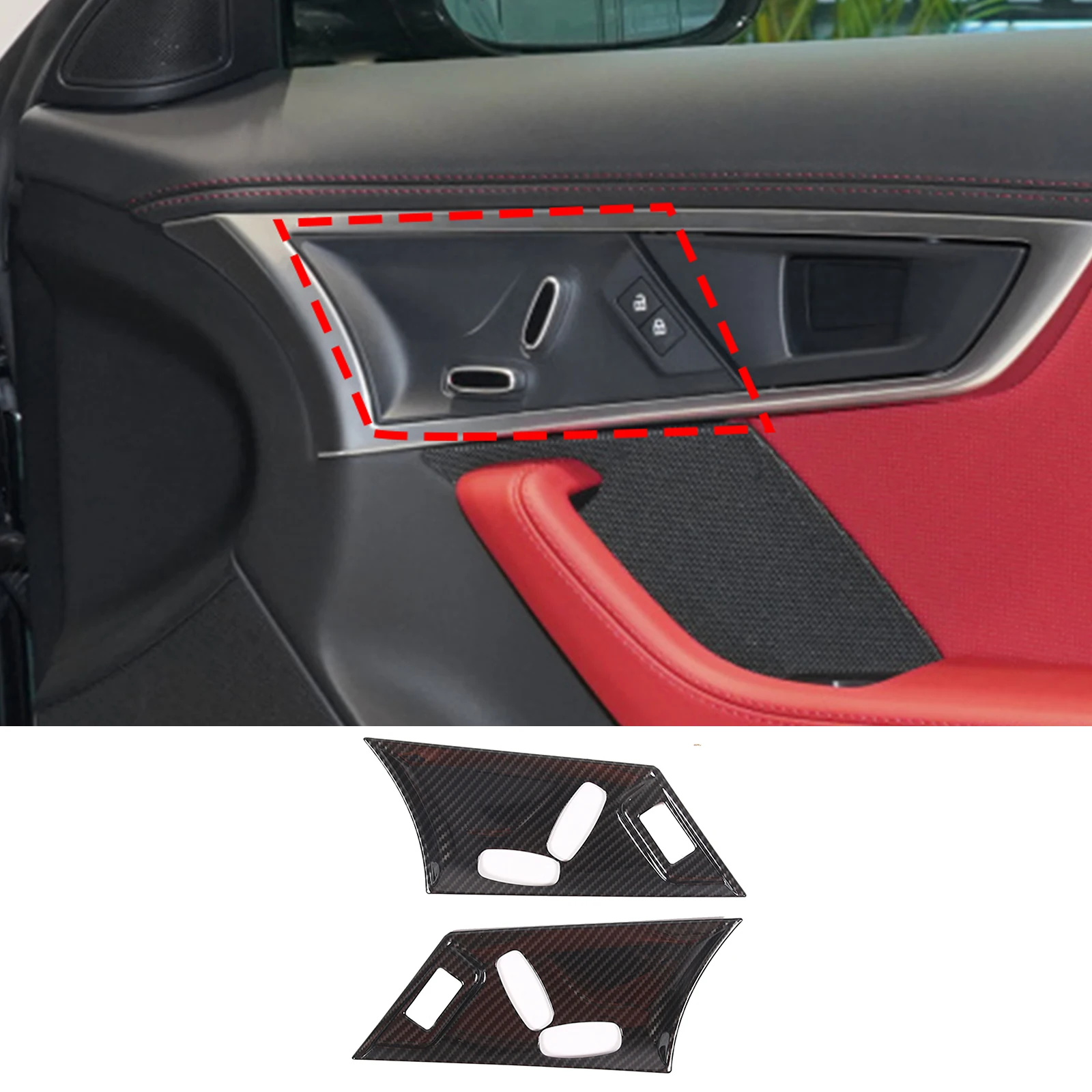 

For Jaguar F-TYPE F Type 2013-2024 ABS Car Door Seat Adjustment Panel (No seat memory button）Decoration Trim Sticker Accessories