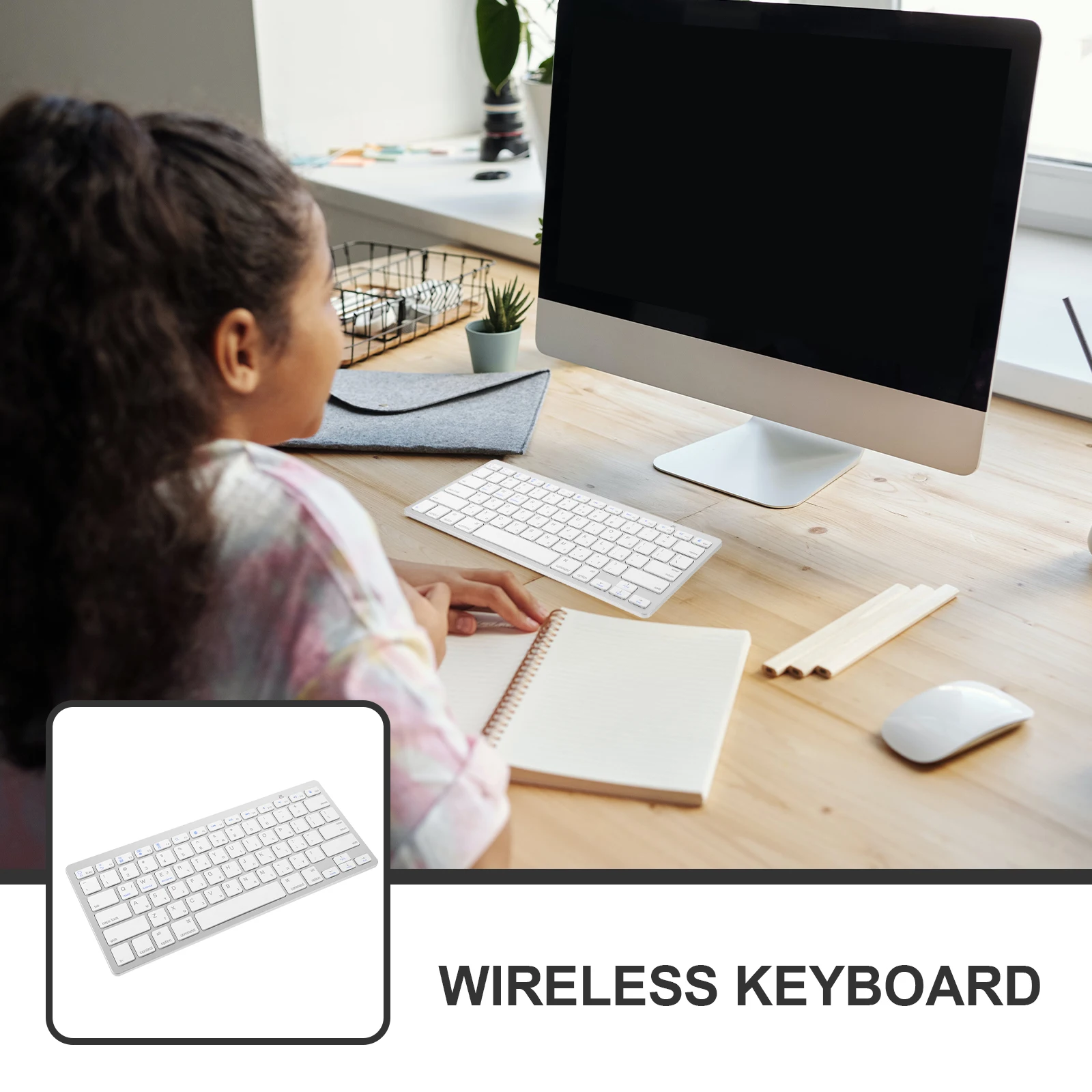 

Ultra-Thin Wireless Hebrew Silent Portable For Laptop Office Work Computer Accessory Cordless Membrane Desktop Silent Computer