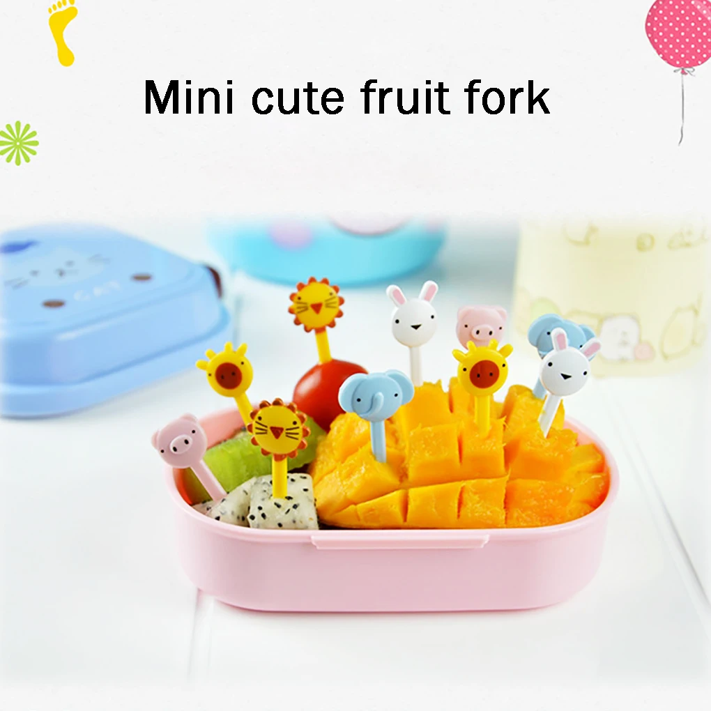 New Cute Mini Reusable Vegetable Toothpicks Cartoon Animal Farm Kids Food Picks Children Fruit Forks