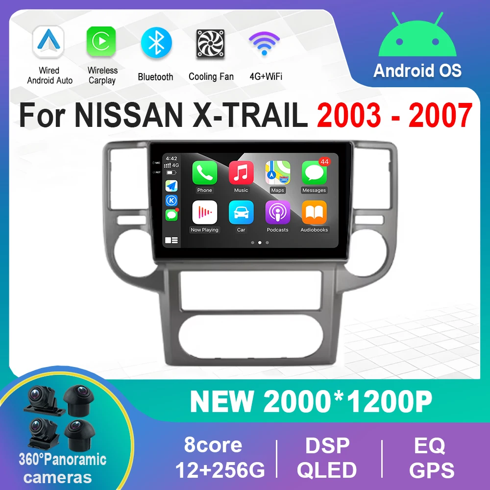 

9 '' Android OS Car Video Multimedia Player for NISSAN X-TRAIL 2003 - 2007 GPS Cooling Fan WiFi Bluetooth 4G Carplay Auto Tools