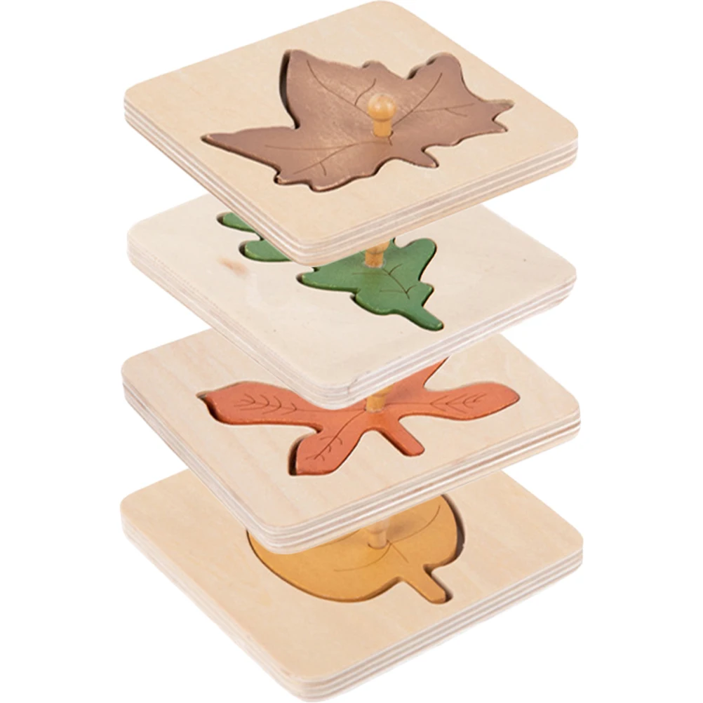 

4pcs Leaves Toy Kids Early Educational Toy Educational Montessori Toddler Early Learning Wooden Cognitive Game