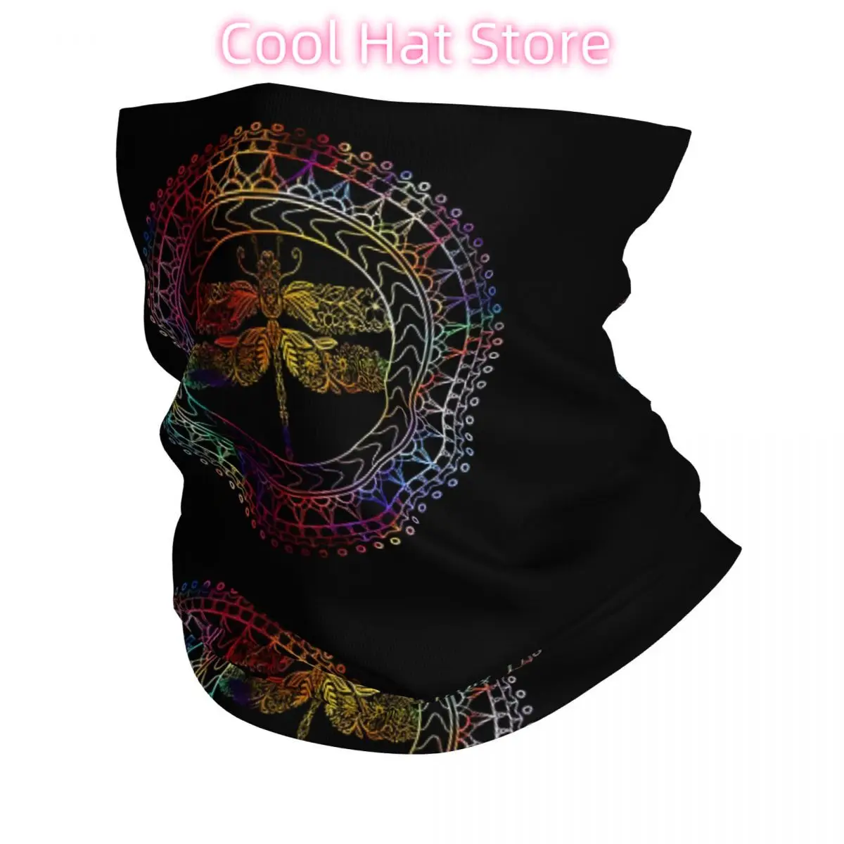 

Dragonfly Spirit Animal Colorful Bandana Neck Cover Printed Wrap Scarf Multi-use Cycling Riding for Men Unisex Thin