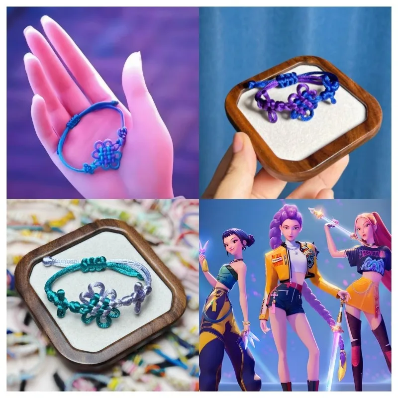 

KPop Demon Hunters Bracelet Jinu Rumi Cosplay Handmade Chinese Knot Adjustable Jewelry Unisex Halloween Carnival Party Gifts
