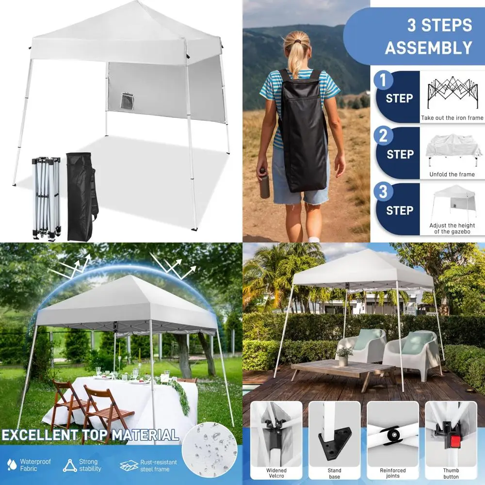 

Waterproof UV-Protected Commercial Instant Gazebo Tent 6x6 with Slant Legs, Durable Pop-Up Canopy for Outdoor Events