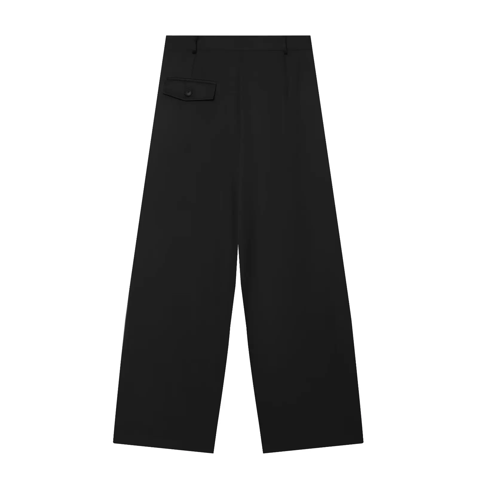 TFMLN Damen Mode Weite Hosen Vintage Hohe Taille Reißverschluss Lässige Gerade Hochgeschnittene Plissierte Lange Hosen Neu – Detail 7
