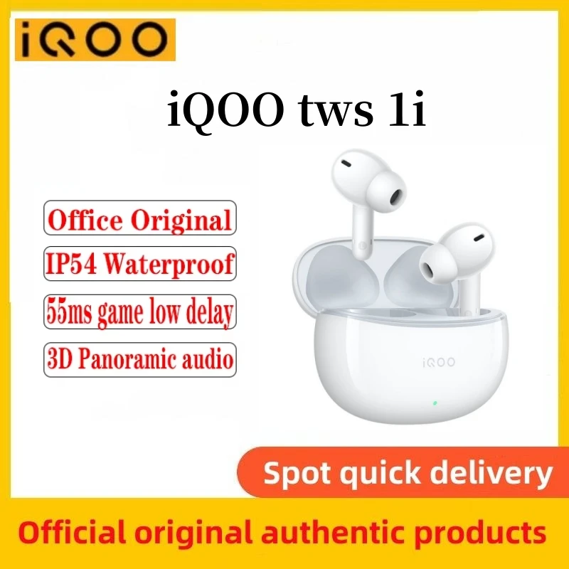 Authentic iQOO TWS 1i true wireless headset Bluetooth 5.3 AI noise reduction TWS headset 45 hours battery life IP54 waterproof