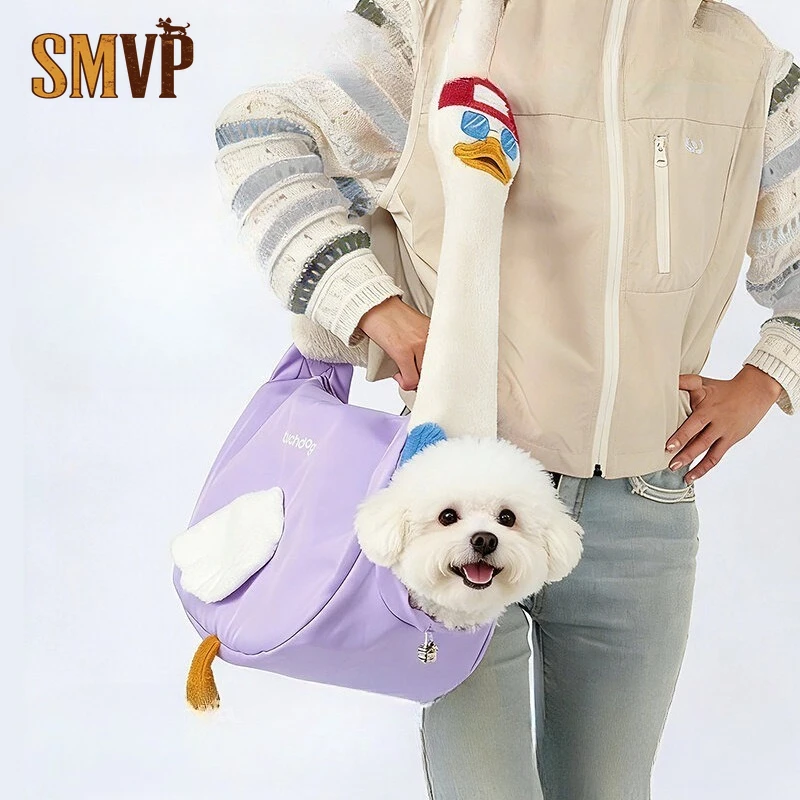 

Swan Shaped Design Pet Sling Carrier Breathable Crossbody Bag for Cats and Small Dogs Portable Outdoor Travel Bag