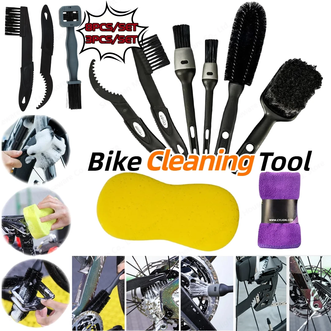 

Portable Bike Chain Cleaner Scrubber Wash Tool for Mountain & Road Bikes Comprehensive Cleaning Kit Essential Outdoor Accessory