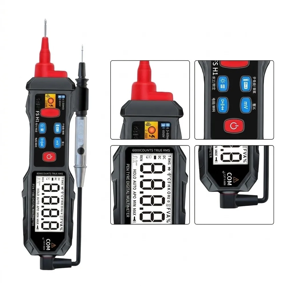 Digital Pen Multimeter for Continuity Resistance Capacitor DC AC Voltage Measurement with Backlit LCD and Auto Shutdown Feature