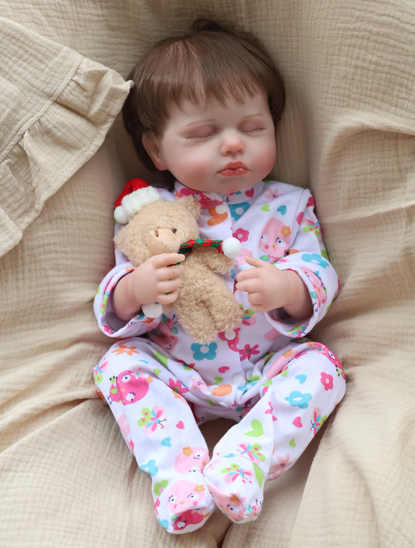 18-inch vinyl reborn doll, washable, 3D painted, realistic and visible hair roots, perfect for children's holiday gifts