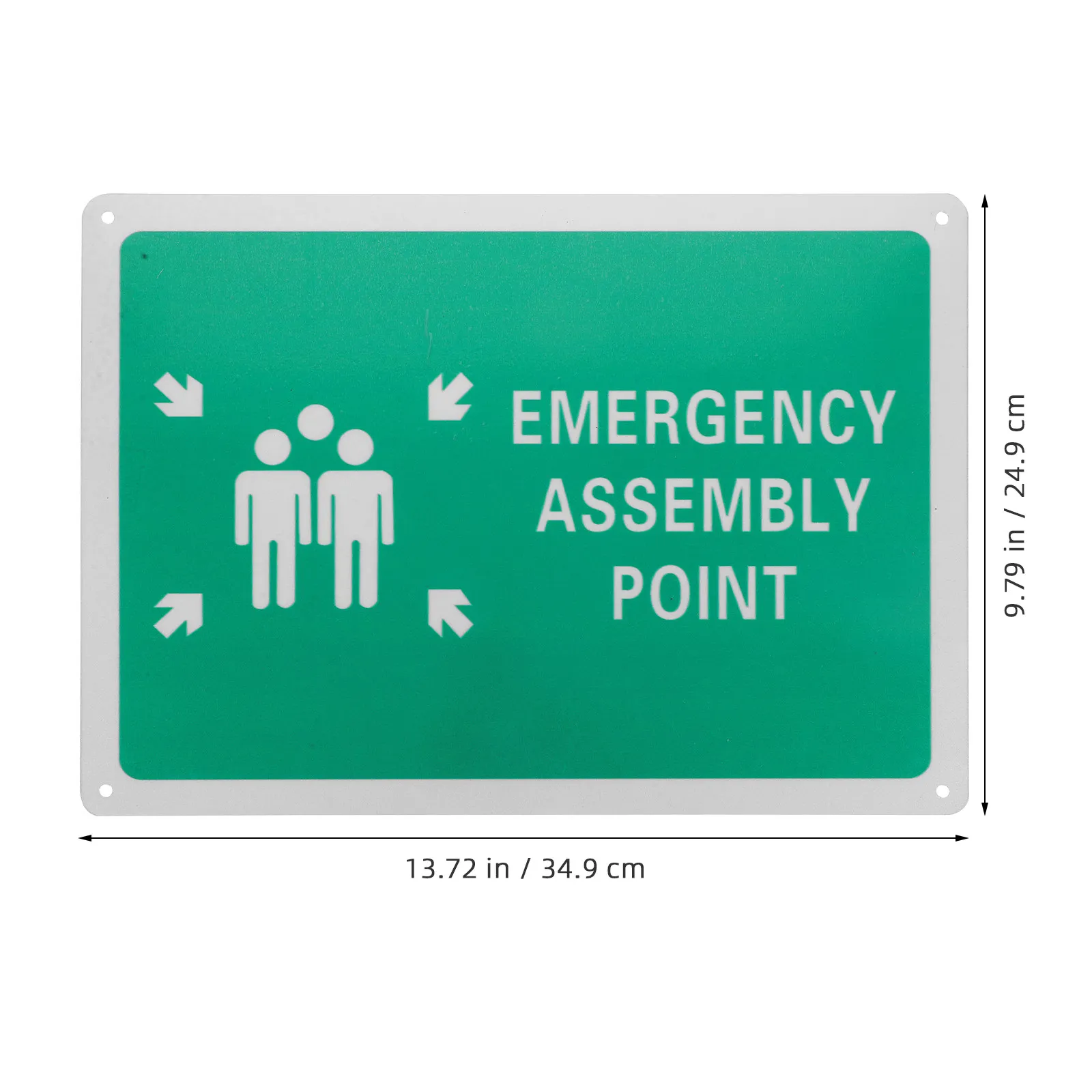Emergency Assembly Point Sign Rust-Resistant Aluminum Warning Sign High-Visibility Symbol Quick Recognition Emergency Response