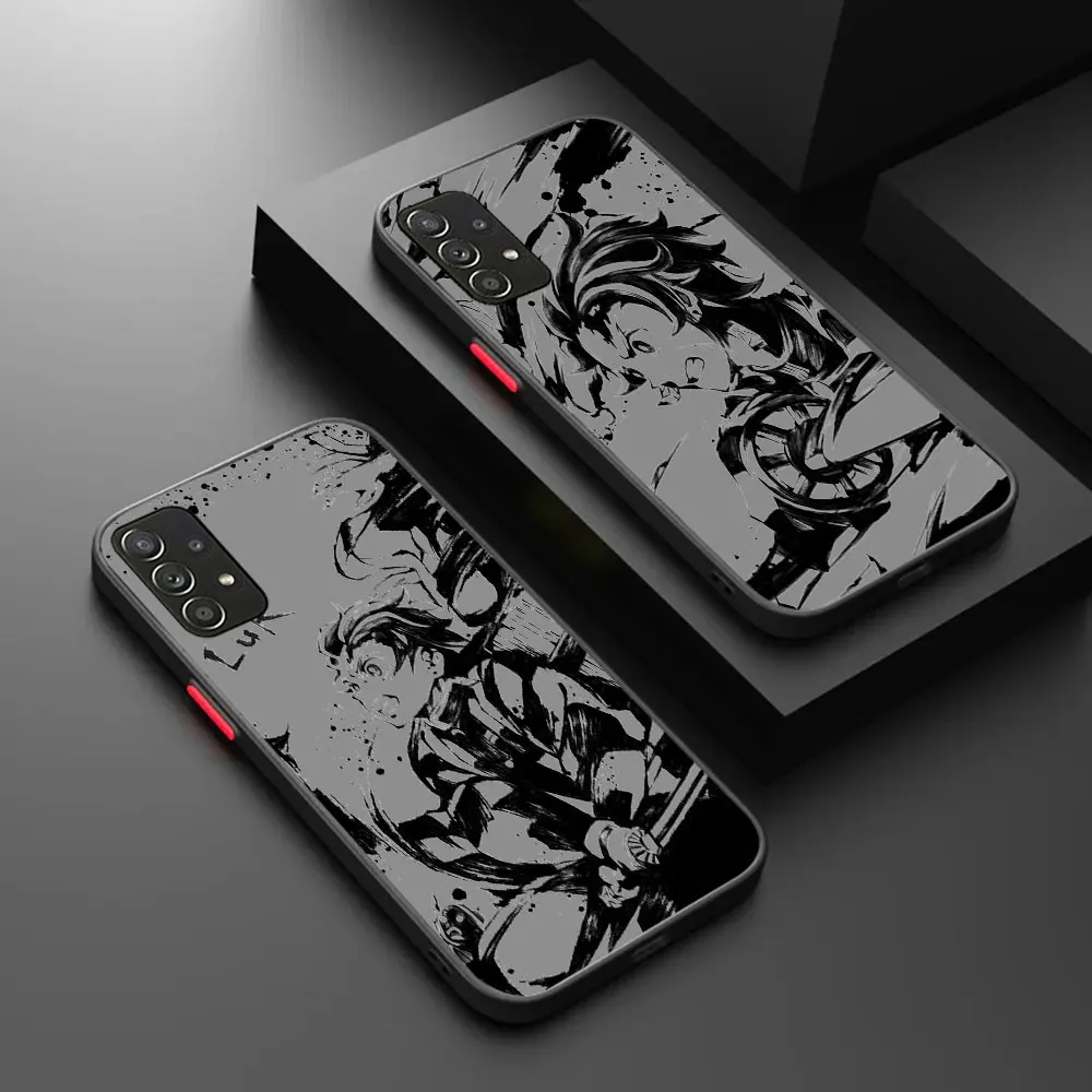 Anime Demon Slayer Kimetsu Matte Phone Case For Samsung GALAXY A02 M02 F02 A01 A03 A04 A04E A10 A11 M11 A12 A11K A5 A13 S 5G