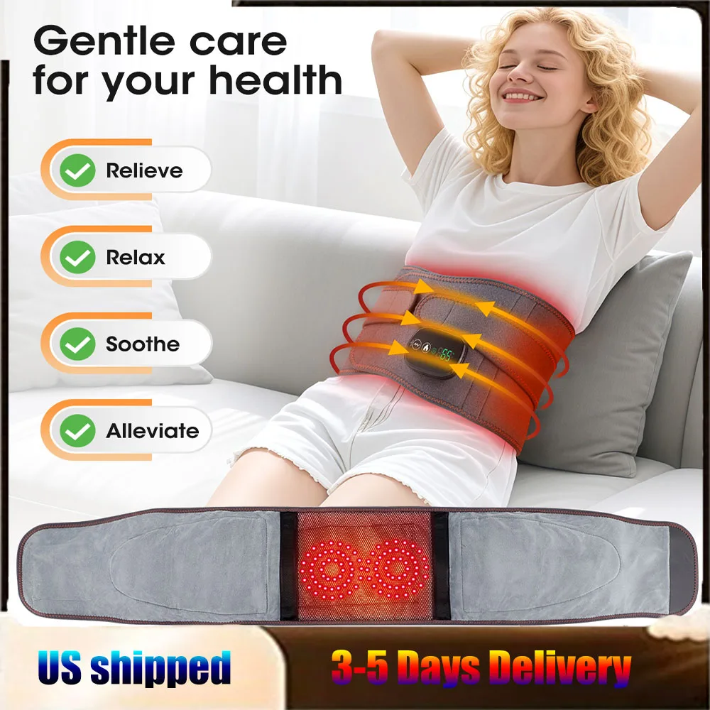 

Многофункциональный массажер для талии с подогревом, массажный пояс с подогревом, снимает усталость, расслабляет мышцы, красный свет, горячий компресс, вибрационный массаж