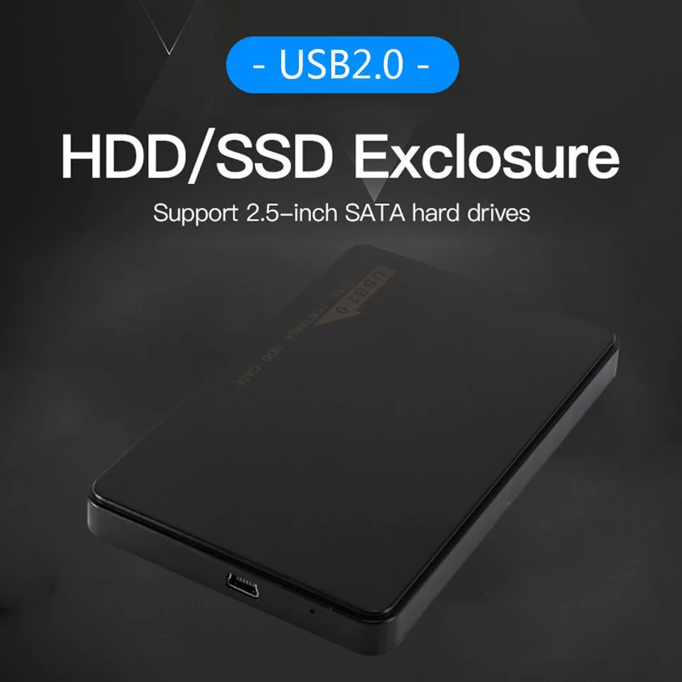 USB 2.0 قرص صلب صندوق ضميمة 2.5 بوصة SATA HDD SSD حافظة خارجية للهاتف المحمول 480Mbps/s سرعة نقل للكمبيوتر المحمول حاسوب شخصي مكتبي