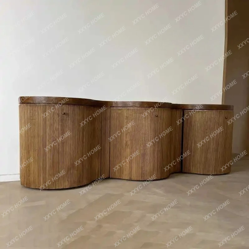 minimalist wave curved dining side cabinet modern minimalist wind storage cabinet entrance TV cabinet