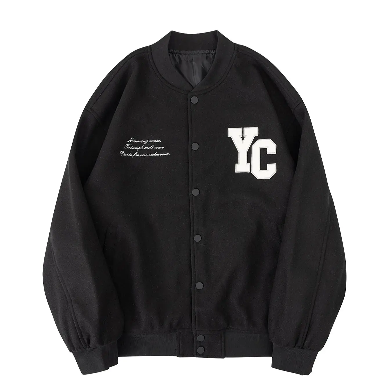 

Men's Baseball Varsity Bomber Jacket - Classic Embroidered Letter Patchwork European and American New Style Fashion Coat