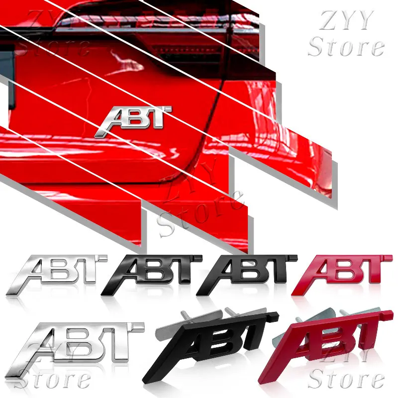 ثلاثية الأبعاد المعادن ABT شعار سيارة الجبهة شواء شعار الخلفي الجذع شارة ملصق ل SQ5 RS3 RS4 RS6 S3 S5 Q5 Q8 A3 A4 A6 ABT ملصق مائي