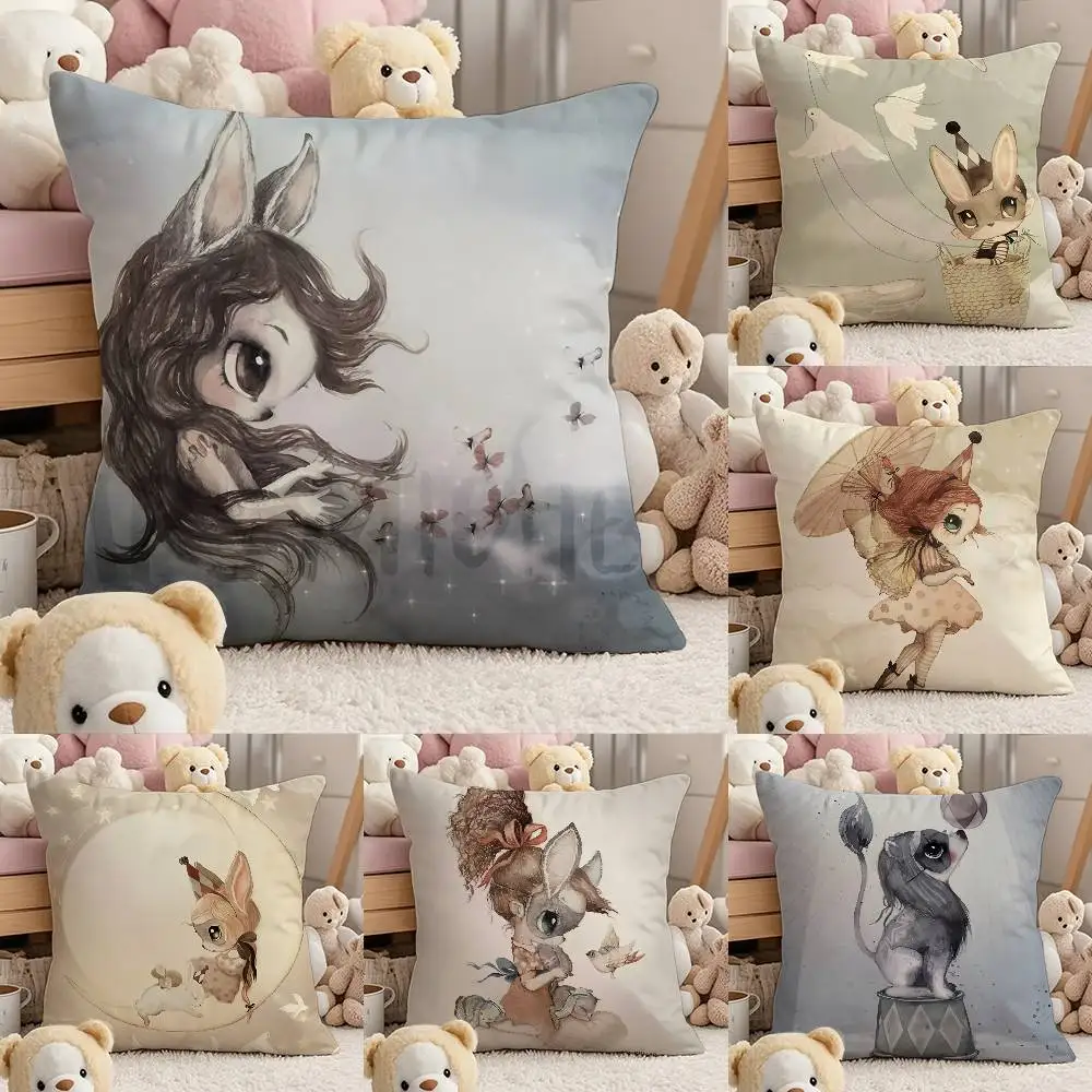 

M--Mrs Mighetto Print Pillow Case Comfort Sofa Bed Silky Elegant Invisible Zipper Custom Decorative Cushion Cover