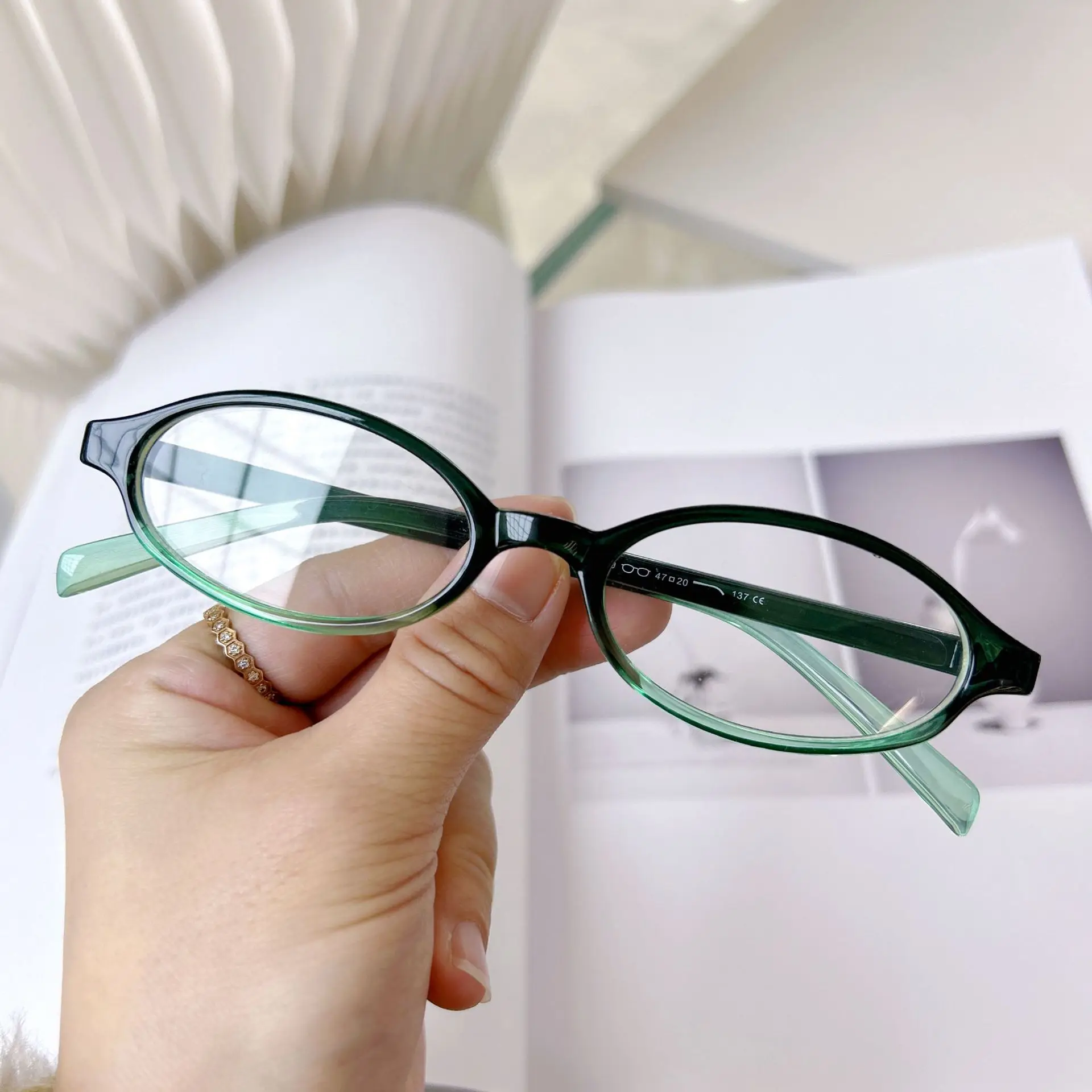 

Ultra-light Small Oval Reading Glasses Women Vintage Prescription Eyeglasses Frame Blue Light 75 1.25 2.75 3.25 Red Black Green