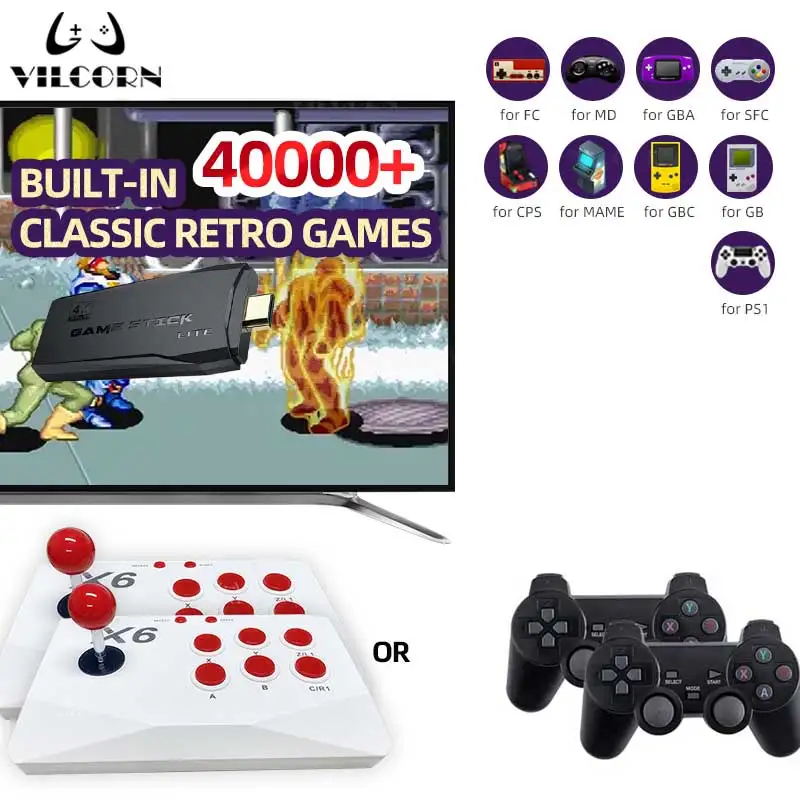 

Video Game Console TV HD NEW Game Stick 4K 128 GB Retro Games For PS1/GBA/MAME/SEGA Everdrive Save/Search/Adding