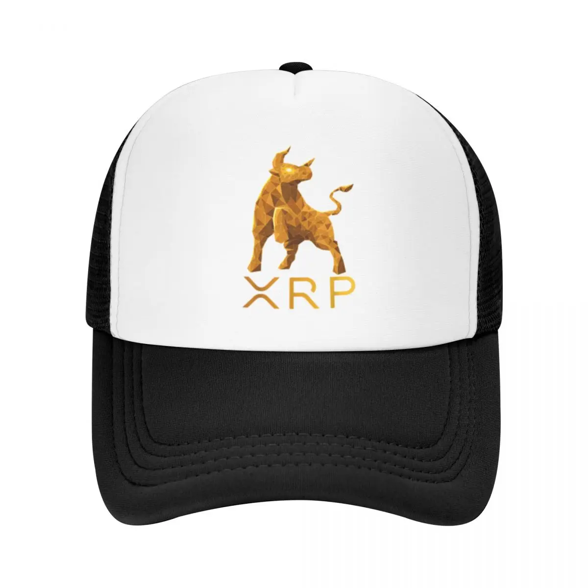 Golden XRP Cryptocurrency Animal Cartoon Sport Mesh Baseball Cap Mens High Qualiy Trucker Hat New Trend Sun Hat