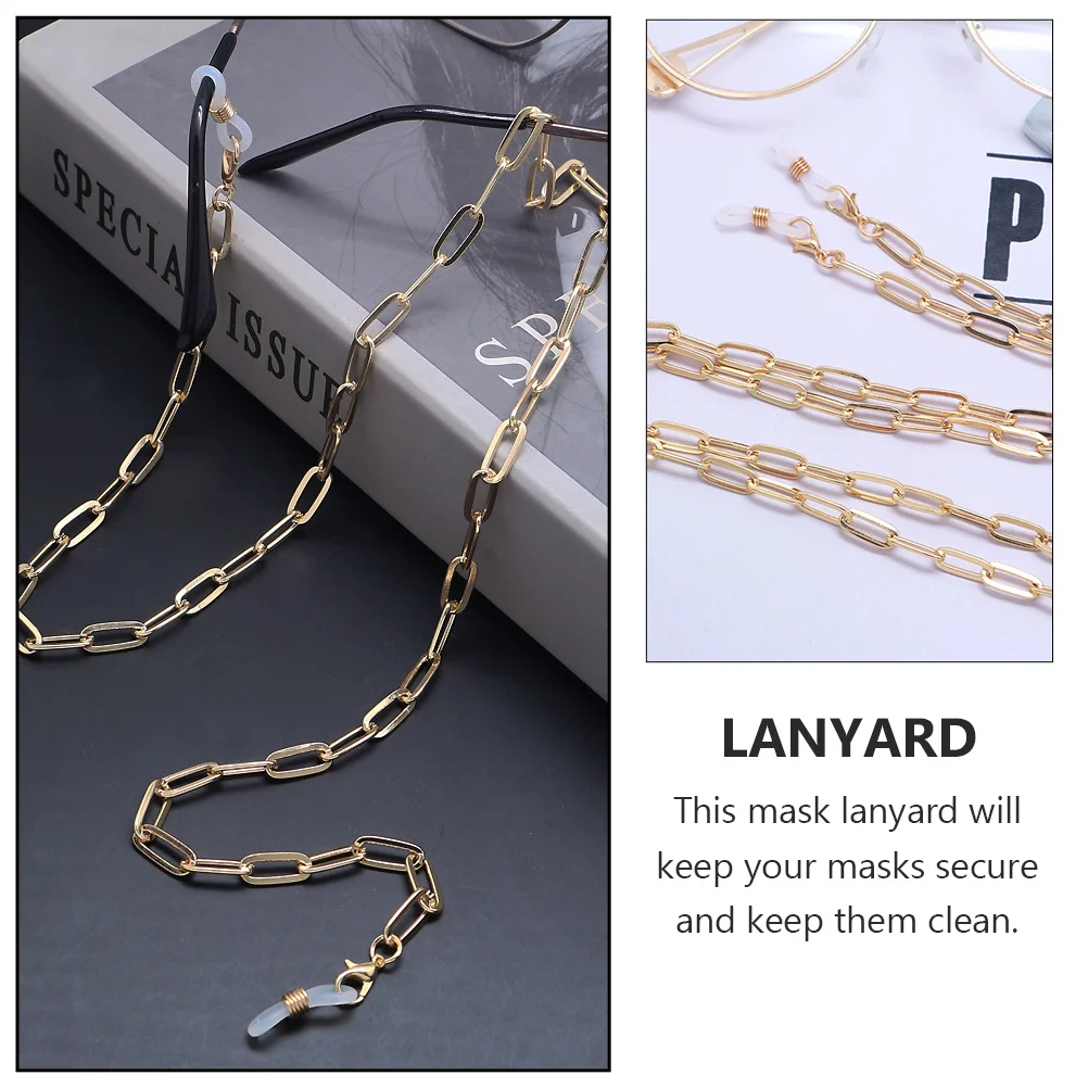 

Golden Glasses Chain Eyeglass Hanging Strap Lanyard Facial Mask Lanyards for Women Cord Miss